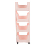 Darrahopens Tools > Tools Storage > Utility Trolleys Storage Cart Large Capacity Thickened Mobile Storage Rack with Lockable Casters for Books Toys Seasoning Bottles 4 Tier Pink In Australia - Darrahopens