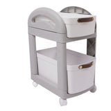 Darrahopens Tools > Tools Storage > Utility Trolleys Thickened Enlarged Basket Shelf Cart Multi Layers Storage Rack Removable Floor Standing Multi Layer Organizer with Wheels 2 Layers In Australia - Darrahopens