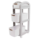 Darrahopens Tools > Tools Storage > Utility Trolleys Thickened Enlarged Basket Shelf Cart Multi Layers Storage Rack Removable Floor Standing Multi Layer Organizer with Wheels 3 Layers In Australia - Darrahopens