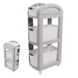 Darrahopens Tools > Tools Storage > Utility Trolleys Thickened Enlarged Basket Shelf Cart Multi Layers Storage Rack Removable Floor Standing Multi Layer Organizer with Wheels 3 Layers In Australia - Darrahopens