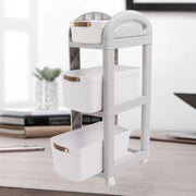 Darrahopens Tools > Tools Storage > Utility Trolleys Thickened Enlarged Basket Shelf Cart Multi Layers Storage Rack Removable Floor Standing Multi Layer Organizer with Wheels 3 Layers In Australia - Darrahopens