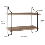 Darrahopens Tools > Tools Storage > Wall Storage Racks 2 Layer Wood Wall Shelves Home Decor Floating Shelf Metal Hanging Storage Rack