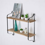 Darrahopens Tools > Tools Storage > Wall Storage Racks 2 Layer Wood Wall Shelves Home Decor Floating Shelf Metal Hanging Storage Rack