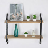 Darrahopens Tools > Tools Storage > Wall Storage Racks 2 Layer Wood Wall Shelves Home Decor Floating Shelf Metal Hanging Storage Rack