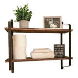Darrahopens Tools > Tools Storage > Wall Storage Racks 2 Layer Wood Wall Shelves Home Decor Floating Shelf Metal Hanging Storage Rack
