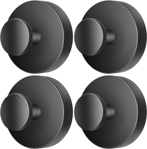 Darrahopens Tools > Tools Storage > Wall Storage Racks 2026 Upgraded Drill-Free Suction Cup Hooks, Stainless Steel Suction Cup Hooks for Shower, Mirror, Wall, Bathroom, Glass, Hanging Towels - 4 Pack, Black