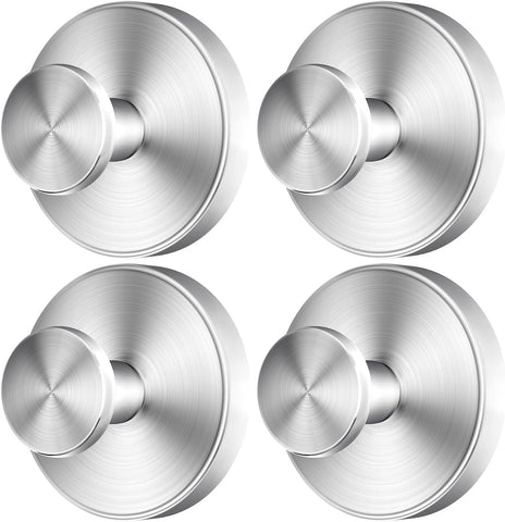 Darrahopens Tools > Tools Storage > Wall Storage Racks 2026 Upgraded Drill-Free Suction Cup Hooks, Stainless Steel Suction Cup Hooks for Shower, Mirror, Wall, Bathroom, Glass, Hanging Towels - 4 Pack, Brushed Silver