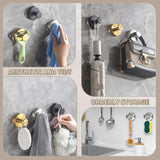 Darrahopens Tools > Tools Storage > Wall Storage Racks 2026 Upgraded Drill-Free Suction Cup Hooks, Stainless Steel Suction Cup Hooks for Shower, Mirror, Wall, Bathroom, Glass, Hanging Towels - 4 Pack, Gold