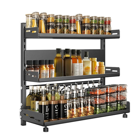 Darrahopens Tools > Tools Storage > Wall Storage Racks 3-Tier Large Kitchen Spice Rack Anti-Rust Organizer Shelf, Height Adjustable Storage Rack AU