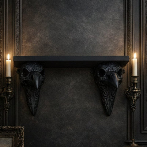 Darrahopens Tools > Tools Storage > Wall Storage Racks 3D-printed crow skull wall mount adds a touch of mystery to your home. (Black)