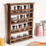 Darrahopens Tools > Tools Storage > Wall Storage Racks 4 Tiers Rustic Wood Spice Rack Organizer Wall Mounted Kitchen Shelves Space Save