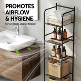 Darrahopens Tools > Tools Storage > Wall Storage Racks Artiss 2X Floor Standing Corner Shower Caddy 5 Tier Bathroom Organizer Black