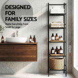 Darrahopens Tools > Tools Storage > Wall Storage Racks Artiss 2X Floor Standing Corner Shower Caddy 5 Tier Bathroom Organizer Black