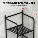 Darrahopens Tools > Tools Storage > Wall Storage Racks Artiss 2X Floor Standing Corner Shower Caddy 5 Tier Bathroom Organizer Black