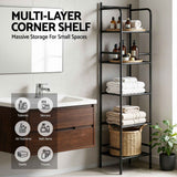 Darrahopens Tools > Tools Storage > Wall Storage Racks Artiss 2X Floor Standing Corner Shower Caddy 5 Tier Bathroom Organizer Black