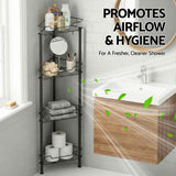 Darrahopens Tools > Tools Storage > Wall Storage Racks Artiss 2x Floor Standing Shower Caddy 4 Tier Rustproof Bathroom Storage