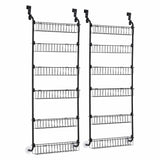 Darrahopens Tools > Tools Storage > Wall Storage Racks Artiss 2x Over Door Storage Pantry Organiser 6-Tier Metal Hanger Hook Black