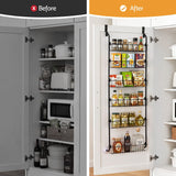 Darrahopens Tools > Tools Storage > Wall Storage Racks Artiss 2x Over Door Storage Pantry Organiser 6-Tier Metal Hanger Hook Black