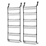 Darrahopens Tools > Tools Storage > Wall Storage Racks Artiss 2x Over Door Storage Pantry Organiser 6-Tier Metal Hanger Hook Black