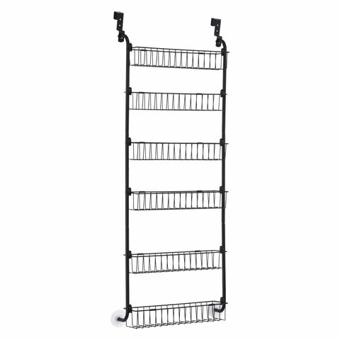 Darrahopens Tools > Tools Storage > Wall Storage Racks Artiss Over Door Storage Hanger Pantry 6-Tier Metal Hook Hanging Organiser Black