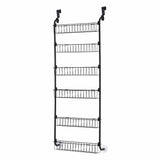Darrahopens Tools > Tools Storage > Wall Storage Racks Artiss Over Door Storage Hanger Pantry 6-Tier Metal Hook Hanging Organiser Black