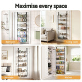Darrahopens Tools > Tools Storage > Wall Storage Racks Artiss Over Door Storage Hanger Pantry 6-Tier Metal Hook Hanging Organiser Black