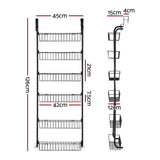 Darrahopens Tools > Tools Storage > Wall Storage Racks Artiss Over Door Storage Hanger Pantry 6-Tier Metal Hook Hanging Organiser Black