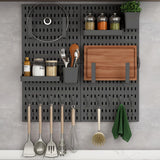 Darrahopens Tools > Tools Storage > Wall Storage Racks CARLA HOME Pegboard Wall Organizer Kit – 2 Black Modular Pegboards with 10 Accessories for Office, Gaming & Home Storage