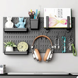 Darrahopens Tools > Tools Storage > Wall Storage Racks CARLA HOME Pegboard Wall Organizer Kit – 2 Black Modular Pegboards with 10 Accessories for Office, Gaming & Home Storage