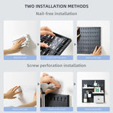 Darrahopens Tools > Tools Storage > Wall Storage Racks CARLA HOME Pegboard Wall Organizer Kit – 2 Black Modular Pegboards with 10 Accessories for Office, Gaming & Home Storage