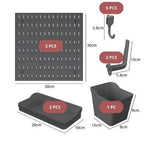 Darrahopens Tools > Tools Storage > Wall Storage Racks CARLA HOME Pegboard Wall Organizer Kit – 2 Black Modular Pegboards with 10 Accessories for Office, Gaming & Home Storage