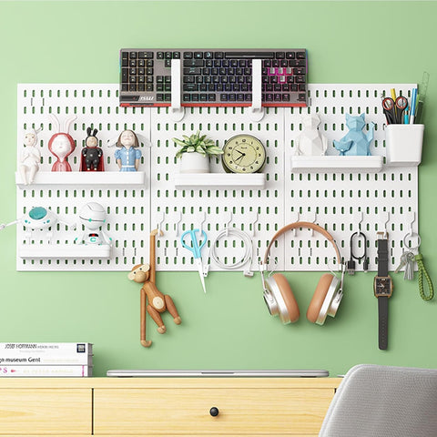 Darrahopens Tools > Tools Storage > Wall Storage Racks CARLA HOME Pegboard Wall Organizer Kit with 3 Modular Panels & 17 Accessories for Office, Gaming & Craft Storage