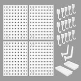 Darrahopens Tools > Tools Storage > Wall Storage Racks CARLA HOME Pegboard Wall Organizer Kit with 4 Modular Black Pegboards & 19 Accessories for Gaming, Office & Craft Storage (White)