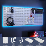 Darrahopens Tools > Tools Storage > Wall Storage Racks CARLA HOME Pegboard Wall Organizer Kit with 4 Modular Black Pegboards & 19 Accessories for Gaming, Office & Craft Storage (White)