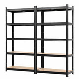 Darrahopens Tools > Tools Storage > Wall Storage Racks Giantz 2-Rack Garage Shelving 1.6X0.8m MDF Warehouse Shelves Storage Rack Black In Australia - Darrahopens