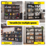 Darrahopens Tools > Tools Storage > Wall Storage Racks Giantz 2-Rack Garage Shelving 1.6X0.8m MDF Warehouse Shelves Storage Rack Black In Australia - Darrahopens