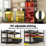 Darrahopens Tools > Tools Storage > Wall Storage Racks Giantz 2-Rack Garage Shelving 1.6X0.8m MDF Warehouse Shelves Storage Rack Black In Australia - Darrahopens