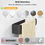 Darrahopens Tools > Tools Storage > Wall Storage Racks Hand Towel Holder, Self Adhesive Towel Racks for Bathroom Wall Mounted, 8 Inch Square Hand Towel Bar Stick on Wall for Kitchen Cabinet RV, Black (2 Pack)