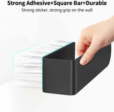 Darrahopens Tools > Tools Storage > Wall Storage Racks Hand Towel Holder, Self Adhesive Towel Racks for Bathroom Wall Mounted, 8 Inch Square Hand Towel Bar Stick on Wall for Kitchen Cabinet RV, Black (2 Pack)