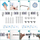 Darrahopens Tools > Tools Storage > Wall Storage Racks Stainless Steel Wall Mounted Broom Holder, Wall Mounted Broom Hanger With 4 Slots And 5 Hooks For Kitchen, Bathroom,