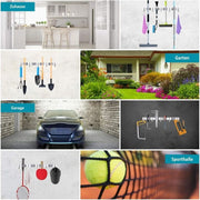 Darrahopens Tools > Tools Storage > Wall Storage Racks Stainless Steel Wall Mounted Broom Holder, Wall Mounted Broom Hanger With 4 Slots And 5 Hooks For Kitchen, Bathroom,