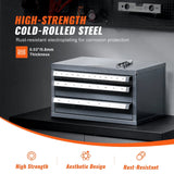 Darrahopens Tools > Tools Storage > Work Benches VEVOR End Mill Dispenser Cabinet, Three-Drawer End Mill Organizer Cabinet for 1/8" to 1", Steel End Mill Dispenser Organizer Cabinet with Labels, 29-Compartment Stackable for End Mill Storage