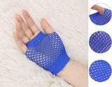 Darrahopens Women's Fashion > Accessories 12 Pair Fishnet Gloves Fingerless Wrist Length 70s 80s Costume Party Bulk - Blue