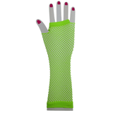 Darrahopens Women's Fashion > Accessories FISHNET GLOVES Fingerless Elbow Length 70s 80s Womens Costume Party Dance - Fluro Green - One Size