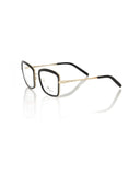 Darrahopens Women's Fashion > Accessories Gold and Black Patterned Square Eyeglasses One Size Women