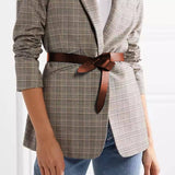 Darrahopens Women's Fashion > Accessories Peroz Arla Women's Tan Leather Knot Belt