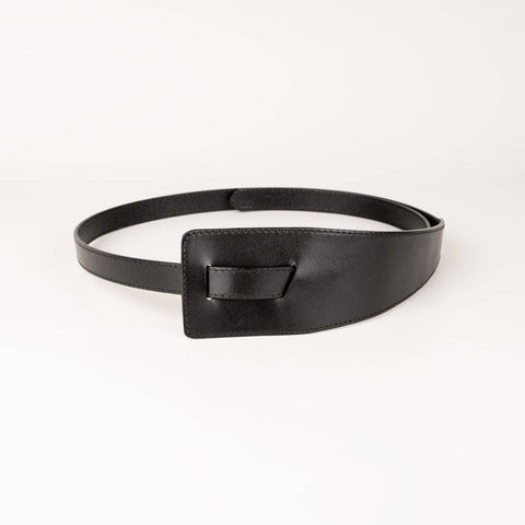 Darrahopens Women's Fashion > Accessories Peroz Ivy Women's Black Leather Knot Belt