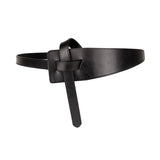 Darrahopens Women's Fashion > Accessories Peroz Ivy Women's Black Leather Knot Belt