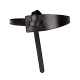 Darrahopens Women's Fashion > Accessories Peroz Ivy Women's Black Leather Knot Belt