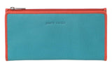 Darrahopens Women's Fashion > Accessories PIERRE CARDIN ITALIAN GENUINE LEATHER LADIES WALLET- TURQUOISE/ORANGE